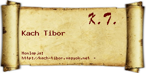 Kach Tibor névjegykártya